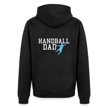 papa handball - Veste à capuche bio Premium Unisexe - noir - Dos - Nico (187cm)