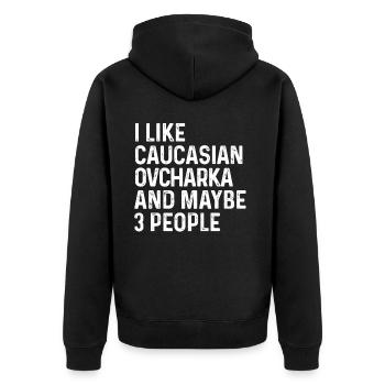 J’aime l’ovcharka caucasien et peut-être le chien de 3 personnes - Veste à capuche bio Premium Unisexe - noir - Dos - Nico (187cm)