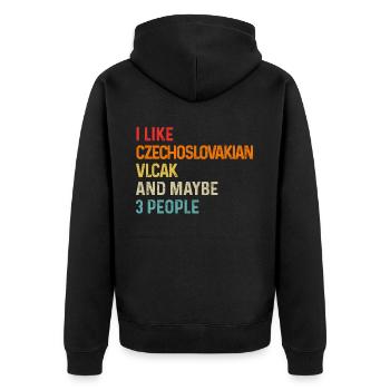 J’aime le Vlcak tchécoslovaque et peut-être 3 personnes - Veste à capuche bio Premium Unisexe - noir - Dos - Nico (187cm)