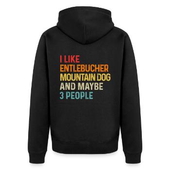 J'aime le chien de montagne d'Entlebucher et peut-être 3 - Veste à capuche bio Premium Unisexe - noir - Dos - Nico (187cm)