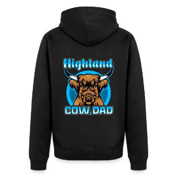 Highland Cow Dad - Unisex Premium Organic Zip Hoodie - black - Back - Nico (187cm)