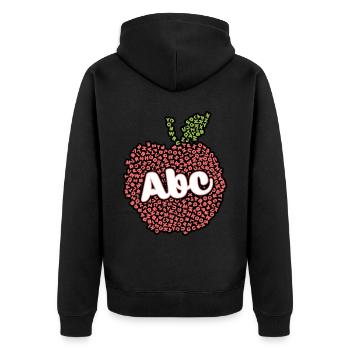 Apple Made from the Alphabet - Unisex Premium Organic Zip Hoodie - black - Back - Nico (187cm)