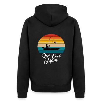 Cadeaux de pêche Reel Cool Mam - Veste à capuche bio Premium Unisexe - noir - Dos - Nico (187cm)