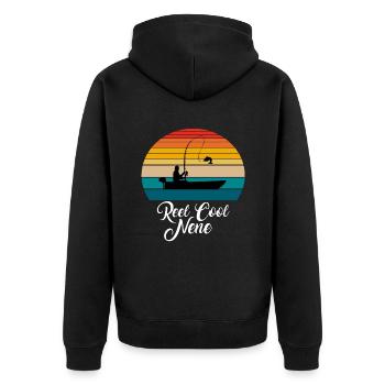 Reel Cool Nene Fishing Gifts - Unisex Premium Bio Zip Hoodie - Schwarz - Hinten - Nico (187cm)