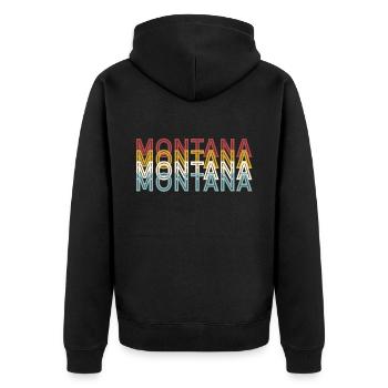 US 70s Retro State Vintage Montana - Veste à capuche bio Premium Unisexe - noir - Dos - Nico (187cm)