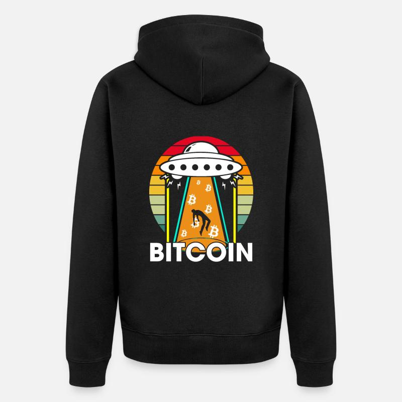 Bitcoin Alien - Unisex Premium Bio Zip Hoodie - Schwarz