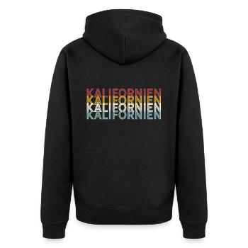 US 70s Retro State Vintage Californie - Veste à capuche bio Premium Unisexe - noir - Dos - Nico (187cm)