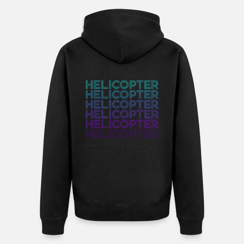 Hubschrauberpilot Luftfahrt Retro - Unisex Premium Bio Zip Hoodie - Schwarz