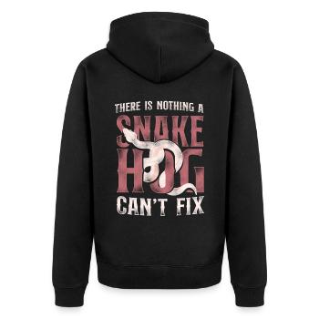 Snake Serpent Vintage There Is - Unisex Premium Organic Zip Hoodie - black - Back - Nico (187cm)