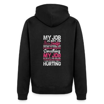 Physiotherapist Physiotherapy Physio Gift - Unisex Premium Organic Zip Hoodie - black - Back - Nico (187cm)