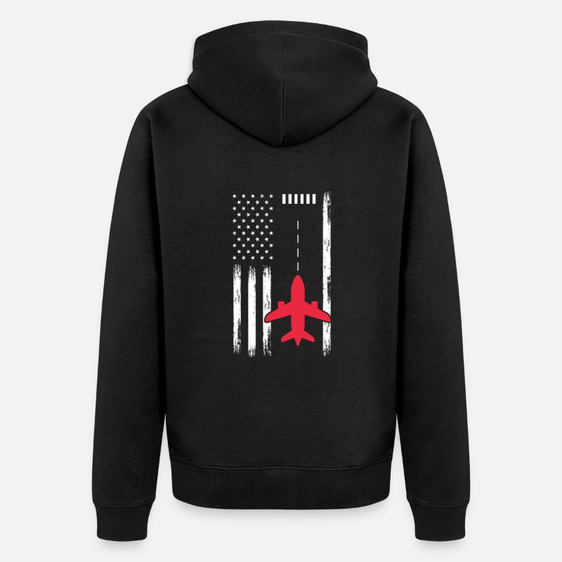 Pilot - Unisex Premium Bio Zip Hoodie - Schwarz