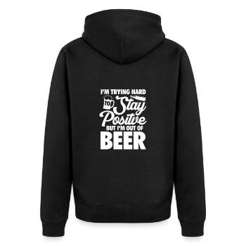 Bière - Veste à capuche bio Premium Unisexe - noir - Dos - Nico (187cm)
