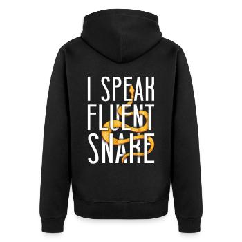 Snake Serpent I Speak Fluent Snake - Unisex Premium Organic Zip Hoodie - black - Back - Nico (187cm)