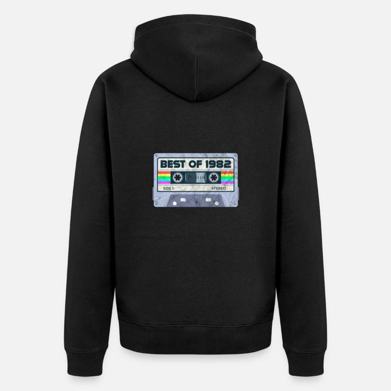1982 - Unisex Premium Bio Zip Hoodie - Schwarz