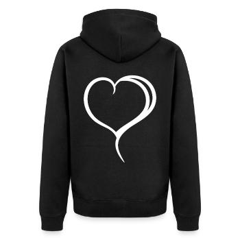 Cœur Blanc Simple - Veste à capuche bio Premium Unisexe - noir - Dos - Nico (187cm)