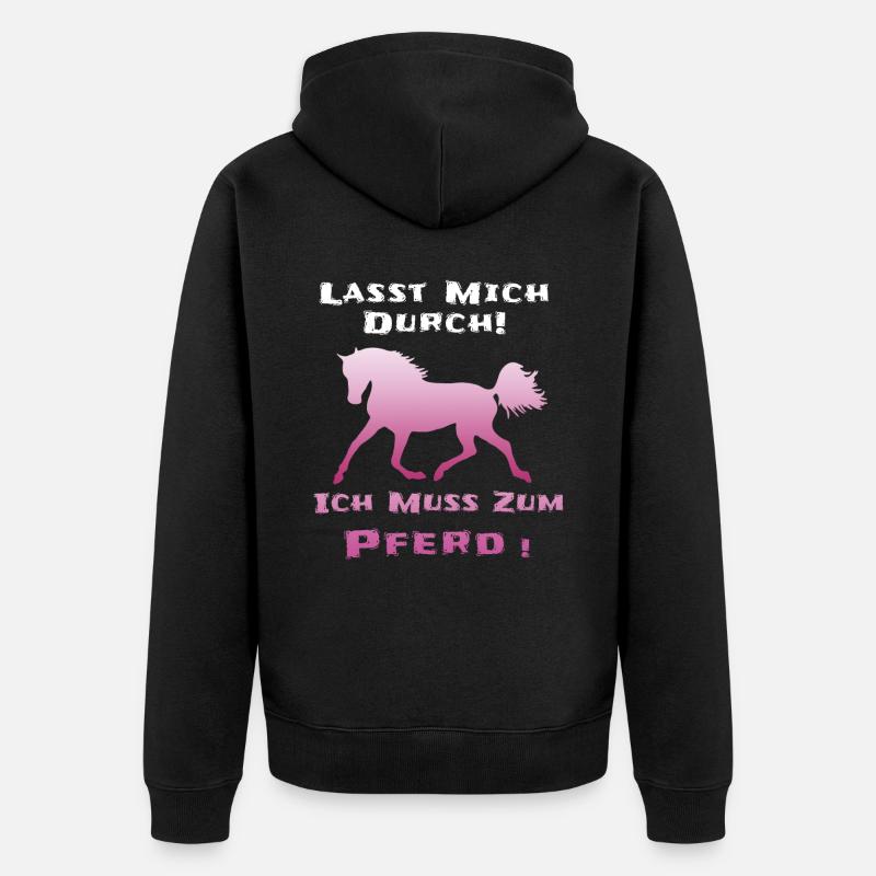 Pferde Lustiger Spruch - Unisex Premium Bio Zip Hoodie - Schwarz