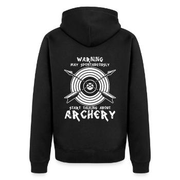 Arc de tir à l’arc 3D Archer Longbow - Veste à capuche bio Premium Unisexe - noir - Dos - Nico (187cm)