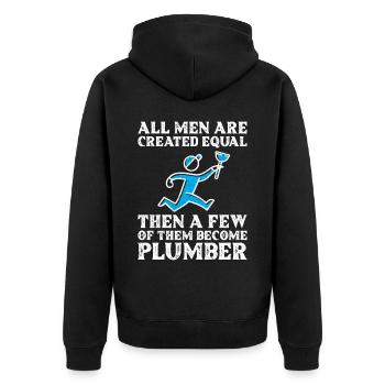 All Men Are Created Equal - Unisex Premium Bio Zip Hoodie - Schwarz - Hinten - Nico (187cm)