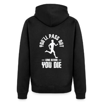Jogger Runner Marathon Jogging Ski de fond - Veste à capuche bio Premium Unisexe - noir - Dos - Nico (187cm)