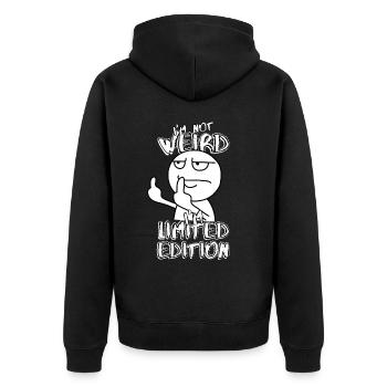 Cartoon Middle Finger - Limited Edition - Saying - Unisex Premium Organic Zip Hoodie - black - Back - Nico (187cm)