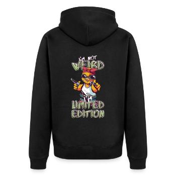 Cool Cartoon Chick - Limited Edition - Saying - Unisex Premium Organic Zip Hoodie - black - Back - Nico (187cm)