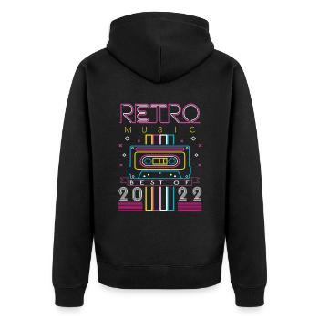 Le meilleur de 2022 Retro Cassette Vintage Anniversaire - Veste à capuche bio Premium Unisexe - noir - Dos - Nico (187cm)