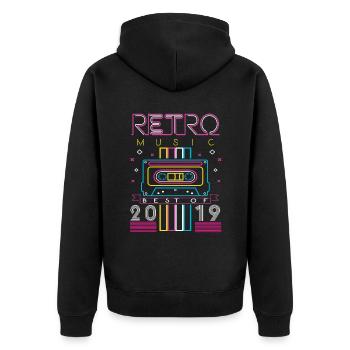 Best Of 2019 Retro Cassette Vintage Birthday - Unisex Premium Organic Zip Hoodie - black - Back - Nico (187cm)