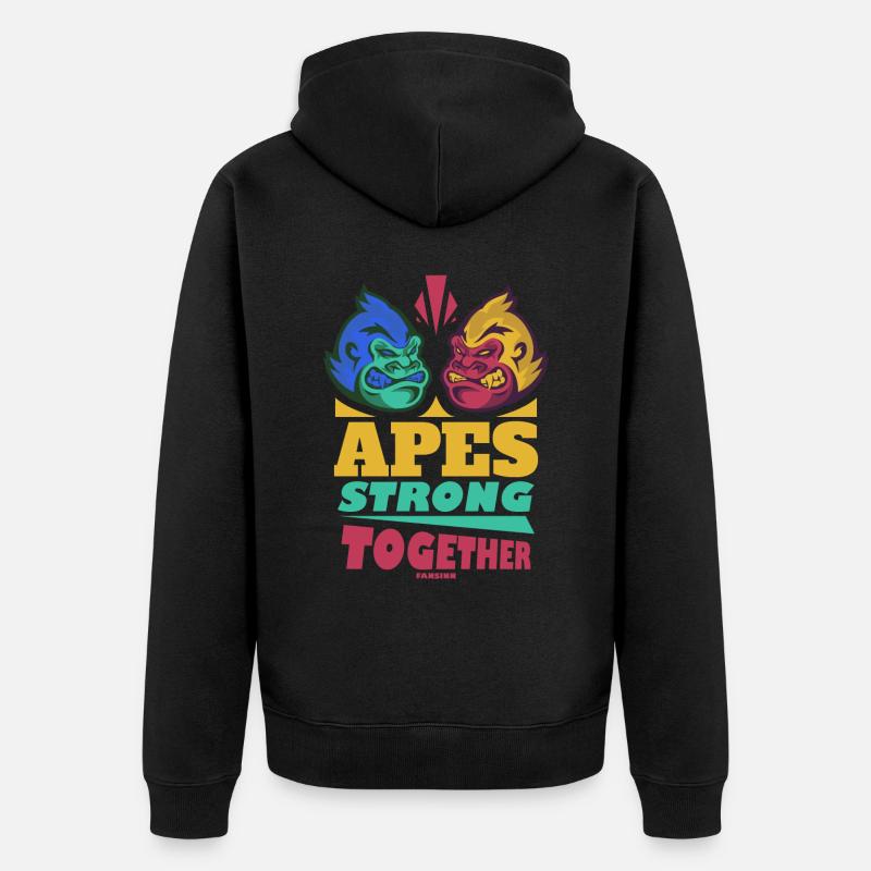 Singes forts ensemble - Veste à capuche bio Premium Unisexe - noir