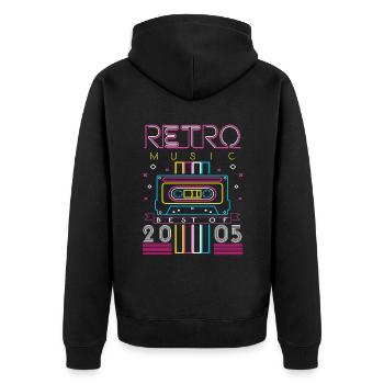 Best Of 2005 Retro Kassette Vintage Geburtstag - Unisex Premium Bio Zip Hoodie - Schwarz - Hinten - Nico (187cm)