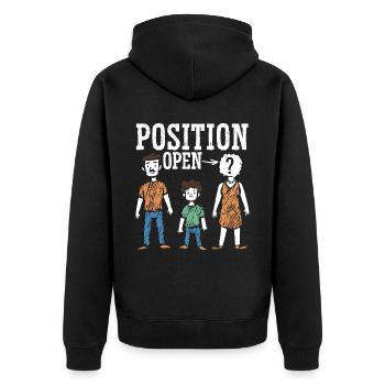 Position Open Single Dad Fatherhood Fathers Day - Unisex Premium Organic Zip Hoodie - black - Back - Nico (187cm)