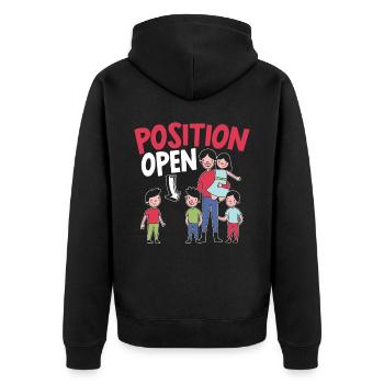 Position Open Single Dad Fatherhood Fathers Day - Unisex Premium Organic Zip Hoodie - black - Back - Nico (187cm)