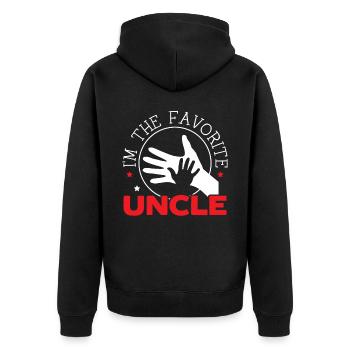 I'm The Favorite Uncle Proud Uncle Best Uncle Ever - Unisex Premium Organic Zip Hoodie - black - Back - Nico (187cm)