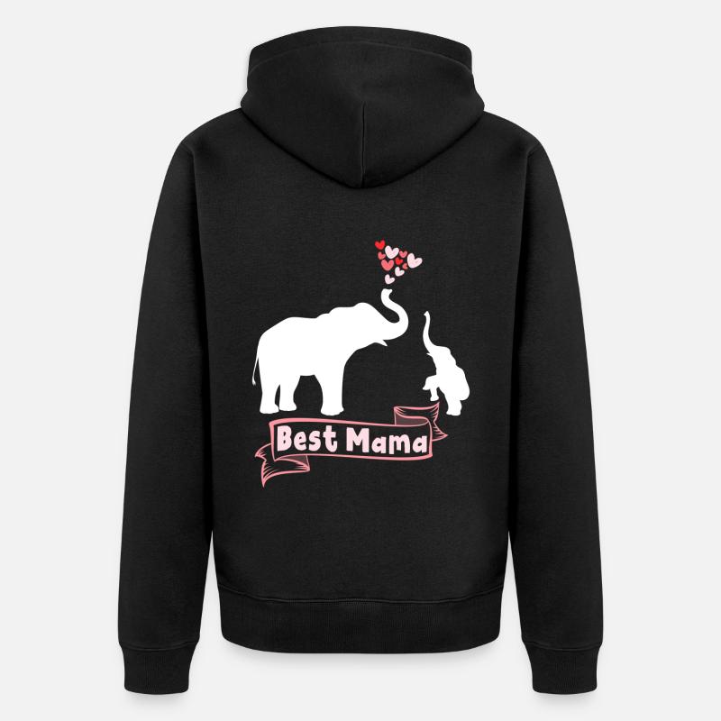 Meilleur Elephant Mama Mama - Veste à capuche bio Premium Unisexe - noir