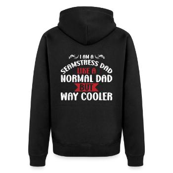 I am A Seamstress Dad - Unisex Premium Organic Zip Hoodie - black - Back - Nico (187cm)