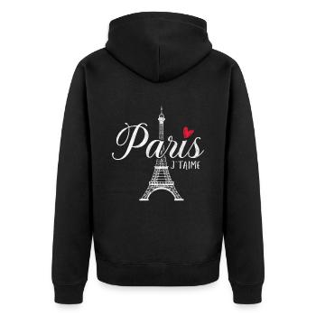 France Drapeau France Paris Marseille Français - Veste à capuche bio Premium Unisexe - noir - Dos - Nico (187cm)