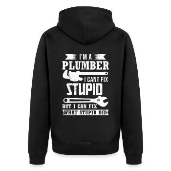 Plombier - Veste à capuche bio Premium Unisexe - noir - Dos - Nico (187cm)