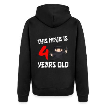 Ninja Ninjutsu Judo Katana Kids Shuriken Warrior - Unisex Premium Organic Zip Hoodie - black - Back - Nico (187cm)