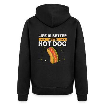 Hot Dog Love Hot Dog Pomme de terre Ketchup - Veste à capuche bio Premium Unisexe - noir - Dos - Nico (187cm)