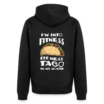 Taco Tuesday Torero Salsa Latino Mexikanisch Nacho - Unisex Premium Bio Zip Hoodie - Schwarz - Hinten - Nico (187cm)