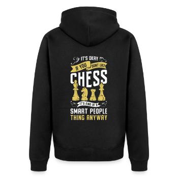 Chess Gift Board Game Chess Game Chess Board - Unisex Premium Organic Zip Hoodie - black - Back - Nico (187cm)
