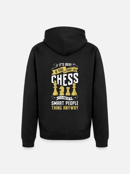 Jeu de plateau cadeau d’échecs Jeu d’échecs Échiquier - Veste à capuche bio Premium Unisexe - noir