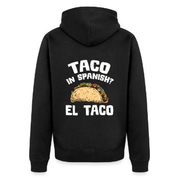 Taco Mexico Food Fast Food Nachos Fiesta Salsa - Unisex Premium Organic Zip Hoodie - black - Back - Nico (187cm)
