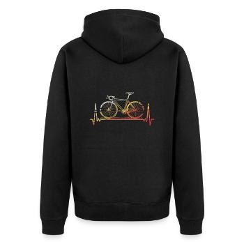 Heartbeat VTT Nature Montagnes Retro Wave Vintage - Veste à capuche bio Premium Unisexe - noir - Dos - Nico (187cm)