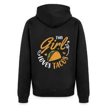 Taco Mexico Food Fast Food Nachos Fiesta Salsa - Unisex Premium Organic Zip Hoodie - black - Back - Nico (187cm)