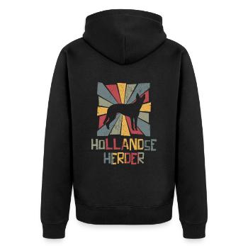 Hollandse Herder Vintage Rétro - Veste à capuche bio Premium Unisexe - noir - Dos - Nico (187cm)