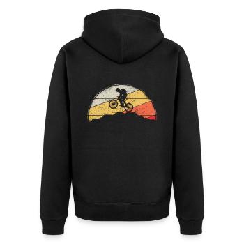 VTT VTT Nature Montagnes Rétro Vintage - Veste à capuche bio Premium Unisexe - noir - Dos - Nico (187cm)