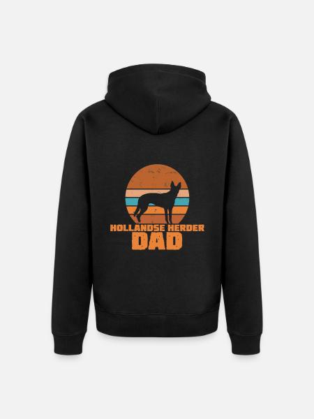 Hollandse Herder Dad - Unisex Premium Organic Zip Hoodie - black