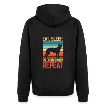 Manger dormir Hollandse Herder Répéter - Veste à capuche bio Premium Unisexe - noir - Dos - Nico (187cm)