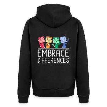 Autisme Cadeau Autiste Asperger TDAH Autisme - Veste à capuche bio Premium Unisexe - noir - Dos - Nico (187cm)