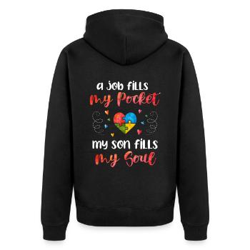 Autismus - Unisex Premium Bio Zip Hoodie - Schwarz - Hinten - Nico (187cm)